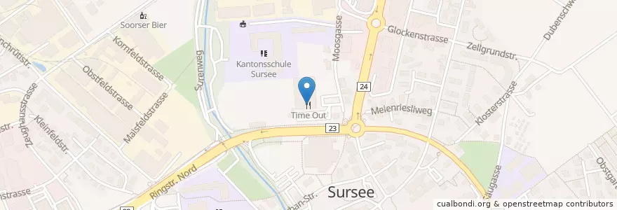 Mapa de ubicacion de Time Out en İsviçre, Luzern, Sursee.