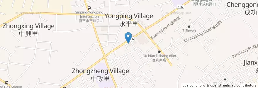 Mapa de ubicacion de 元大證券 en تایوان, تایچونگ, 太平區.