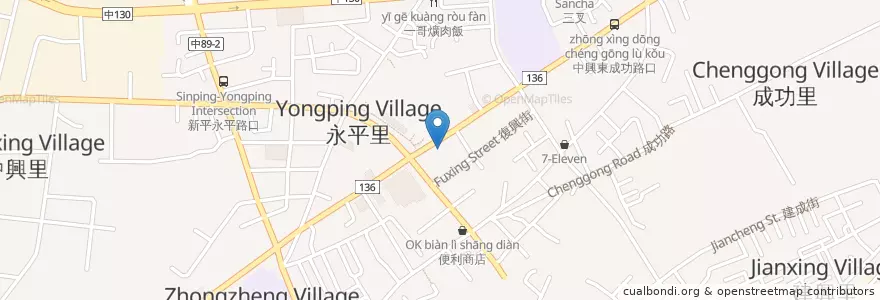 Mapa de ubicacion de 臺灣銀行 en 臺灣, 臺中市, 太平區.