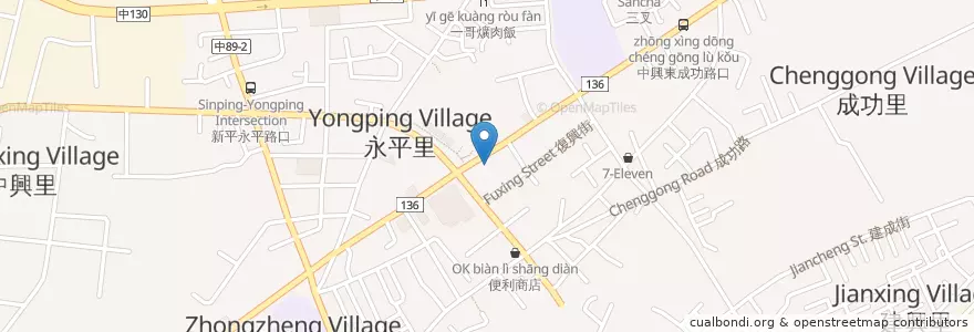 Mapa de ubicacion de Cathay United Bank en Taiwan, Taichung, Taiping District.
