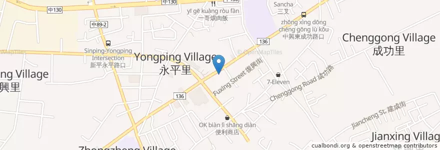 Mapa de ubicacion de 兆豐國際商業銀行 en Taiwán, Taichung, 太平區.