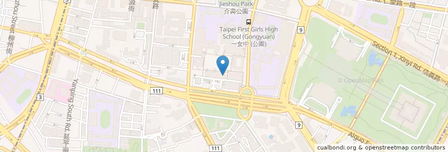 Mapa de ubicacion de 投幣式自動列印服務系統 en Taiwan, Nuova Taipei, Taipei, 中正區.