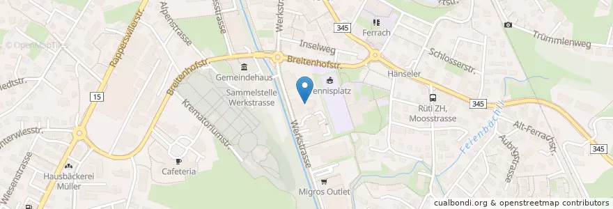 Mapa de ubicacion de Feuerwehr Rüti en Schweiz, Zürich, Bezirk Hinwil, Rüti (Zh).