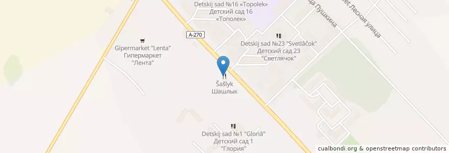 Mapa de ubicacion de Шашлык en 俄罗斯/俄羅斯, 南部联邦管区, 罗斯托夫州, Городской Округ Новошахтинск.