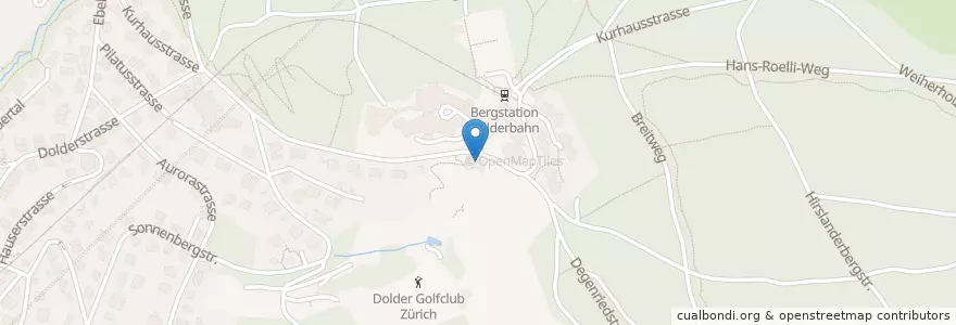 Mapa de ubicacion de Dolder Golfclub - Restaurant en Suiza, Zúrich, Bezirk Zürich, Zúrich.