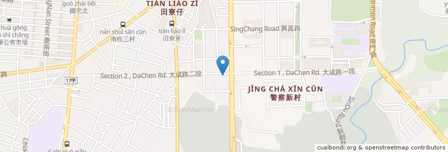 Mapa de ubicacion de 新化排骨麵 en Тайвань, Тайнань, 南區.