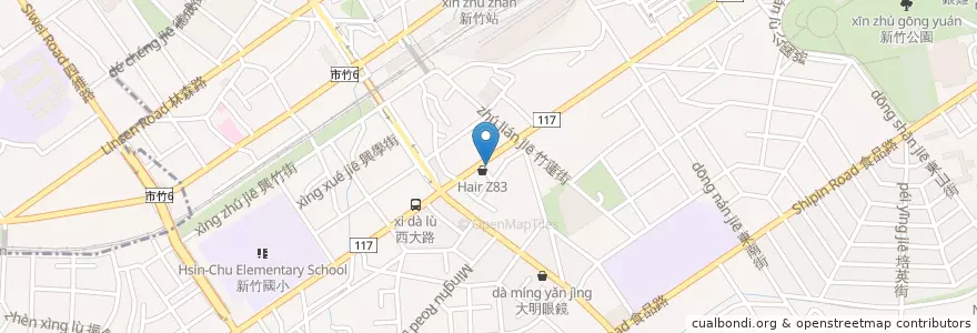 Mapa de ubicacion de 池上飯包 en Тайвань, Тайвань, Синьчжу, 東區.