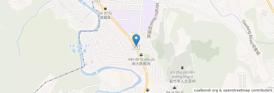 Mapa de ubicacion de 一品軒鴨肉麵 en تایوان, 臺灣省, سینچو, 東區.