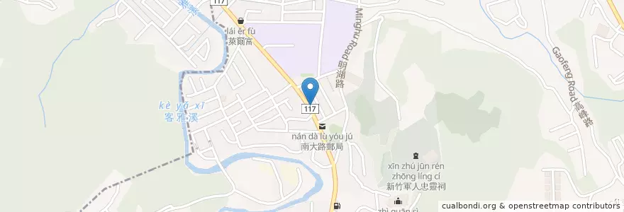 Mapa de ubicacion de 華園快餐便當 en تایوان, 臺灣省, سینچو, 東區.