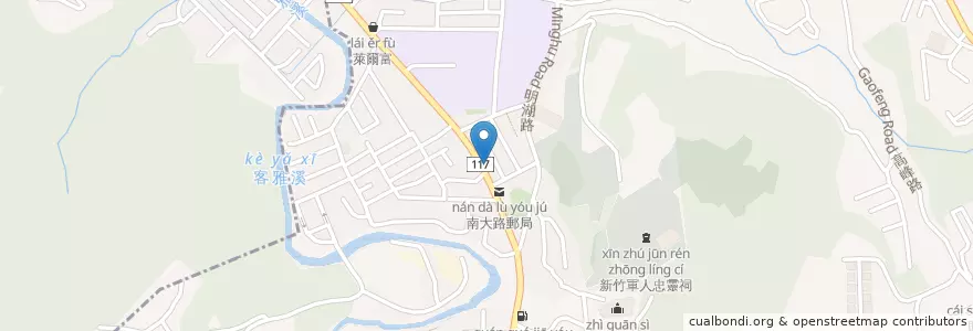 Mapa de ubicacion de 全方位鍋貼 en Taiwan, Provincia Di Taiwan, Hsinchu, 東區.