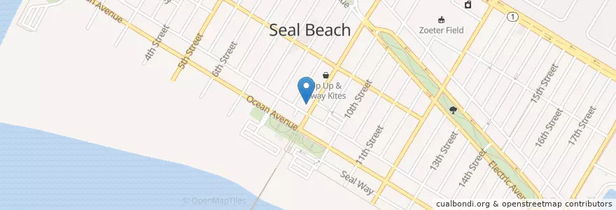 Mapa de ubicacion de Taco Surf en Estados Unidos De América, California, Orange County, Seal Beach.