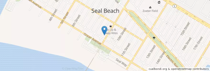 Mapa de ubicacion de Thai on Main en United States, California, Orange County, Seal Beach.