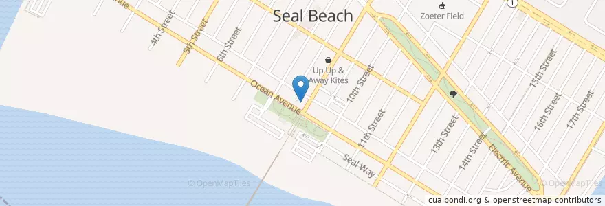 Mapa de ubicacion de Tropical Juice en Amerika Birleşik Devletleri, Kaliforniya, Orange County, Seal Beach.