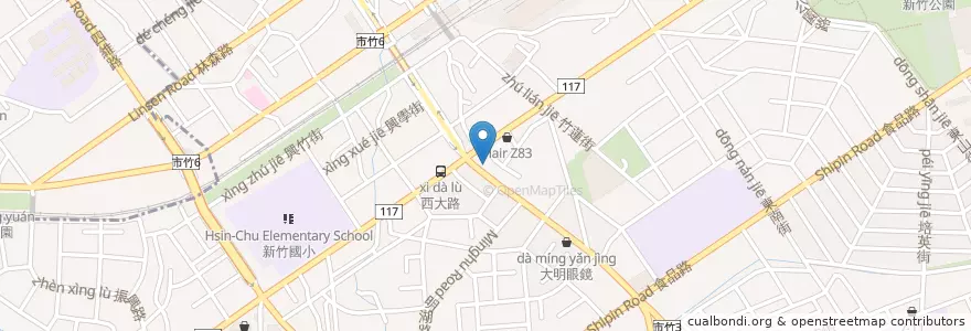 Mapa de ubicacion de 福壽堂藥房 en Taiwan, Taiwan Province, Hsinchu, East District.
