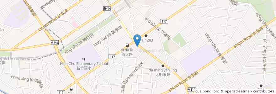Mapa de ubicacion de 上林美好美 en Taiwan, Provincia Di Taiwan, Hsinchu, 東區.