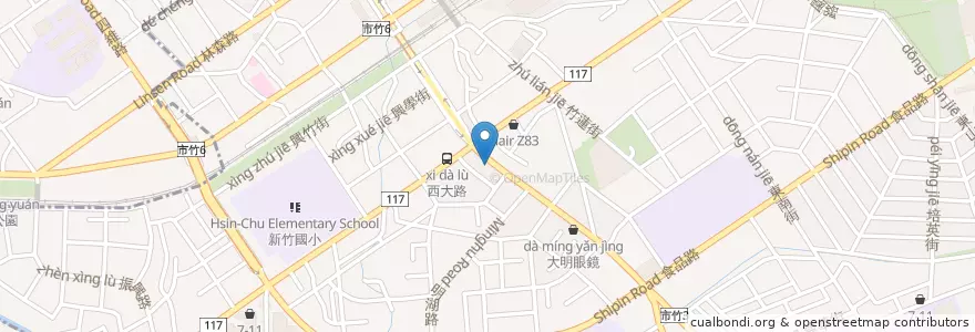 Mapa de ubicacion de 黑缸冬瓜茶 en تایوان, 臺灣省, سینچو, 東區.