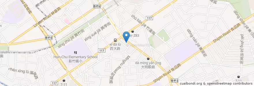 Mapa de ubicacion de 唐老鴨燒腊店 en 臺灣, 臺灣省, 新竹市, 東區.