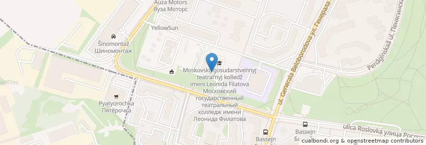 Mapa de ubicacion de Мюзикл-театр "Монотон" en Rusia, Distrito Federal Central, Москва, Северо-Западный Административный Округ, Район Митино.