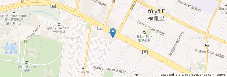 Mapa de ubicacion de 彰化商業銀行 en 臺灣, 臺中市, 西屯區.
