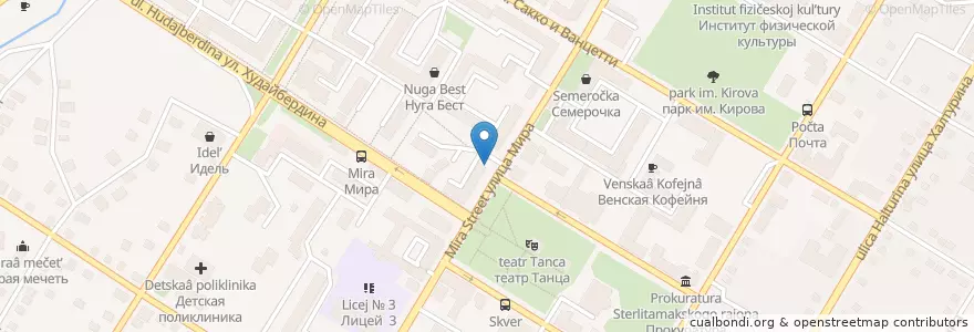 Mapa de ubicacion de Фраппе, кофейня en روسيا, Приволжский Федеральный Округ, باشقورستان, Городской Округ Стерлитамак.