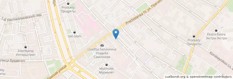 Mapa de ubicacion de Стоматология докторов Копыловых en Russia, Central Federal District, Moscow, Central Administrative Okrug, Khamovniki District.