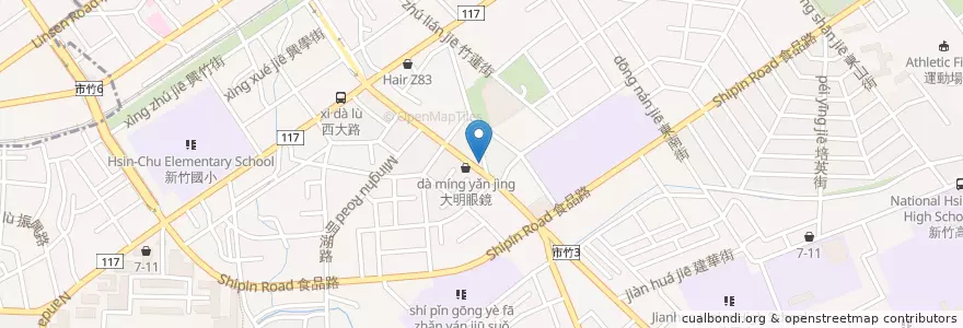 Mapa de ubicacion de 半畝田 en Taiwan, Taiwan Province, Hsinchu, East District.