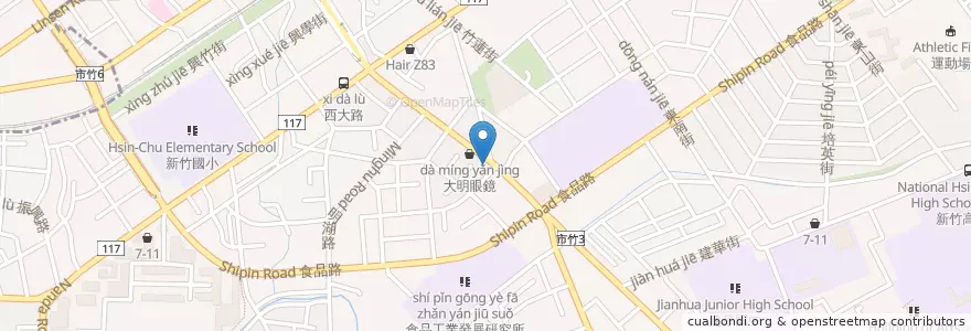Mapa de ubicacion de 阿忠冰店 en Taiwan, Taiwan Province, Hsinchu, East District.