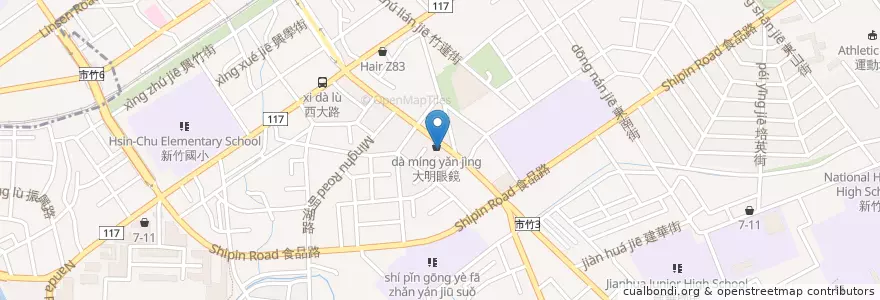 Mapa de ubicacion de 騏佑中醫診所 en تايوان, مقاطعة تايوان, سين شو, 東區.