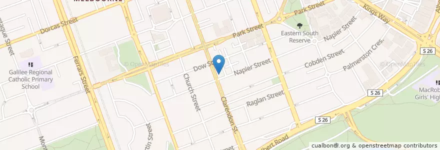 Mapa de ubicacion de Taco Bill en Австралия, Виктория, City Of Port Phillip.