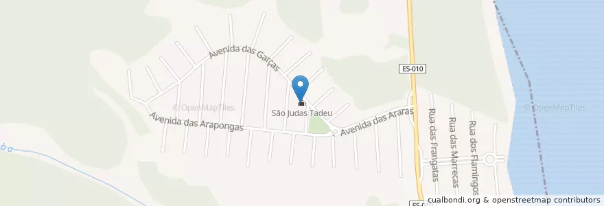 Mapa de ubicacion de São Judas Tadeu en Brezilya, Güneydoğu Bölgesi, Espírito Santo, Região Geográfica Intermediária De Vitória, Região Metropolitana Da Grande Vitória, Microrregião Vitória, Serra.