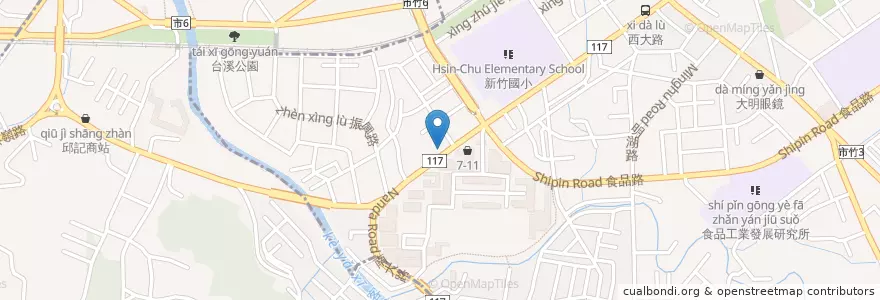 Mapa de ubicacion de 南大羊肉炒麵 en تايوان, مقاطعة تايوان, سين شو.