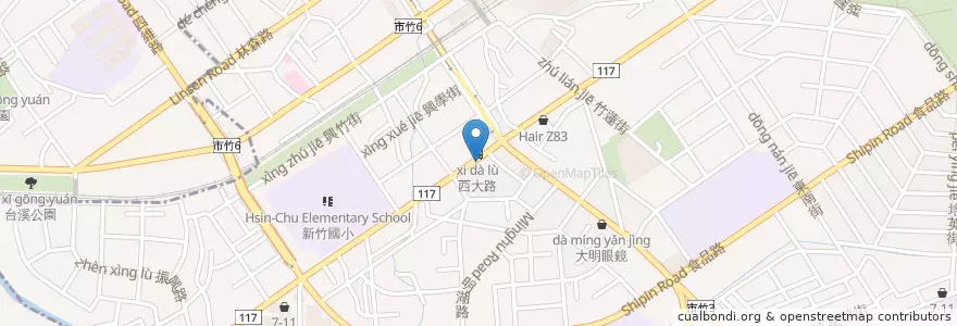 Mapa de ubicacion de 狀元香滷味 en تایوان, 臺灣省, سینچو, 東區.