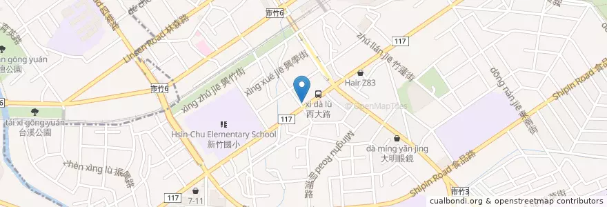 Mapa de ubicacion de 老客馥 en تایوان, 臺灣省, سینچو, 東區.