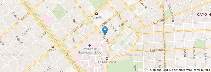 Mapa de ubicacion de Cafetería 24 horas en Cuba, La Habana, Plaza De La Revolución.