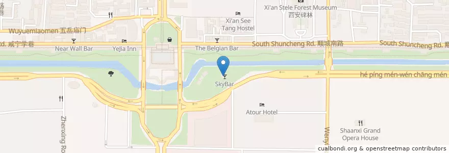 Mapa de ubicacion de SkyBar en چین, شاآنشی, 西安市, 碑林区 (Beilin).