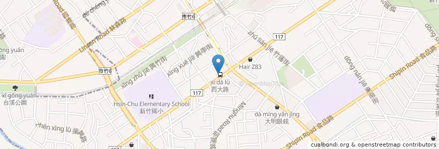 Mapa de ubicacion de 全育動物醫院 en 臺灣, 臺灣省, 新竹市, 東區.