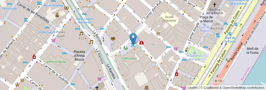 Mapa de ubicacion de 378 - Pl. Joaquim Xira i Palau 1 en إسبانيا, كتالونيا, برشلونة, بارسلونس, Barcelona.