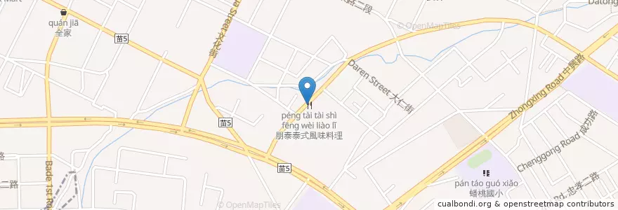 Mapa de ubicacion de 朋泰泰式風味料理 en Тайвань, Тайвань, Мяоли, 頭份市.