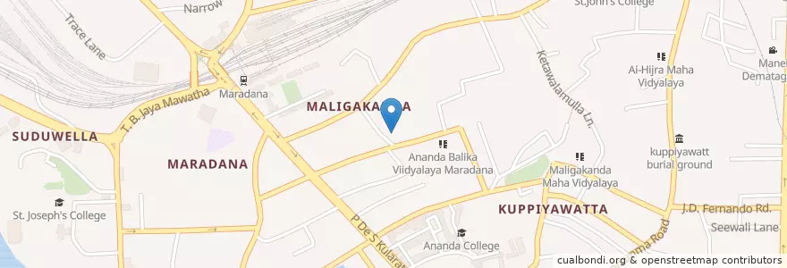 Mapa de ubicacion de Clifton Balikaa Vidyalaya en スリランカ, 西部州, コロンボ県, Colombo.