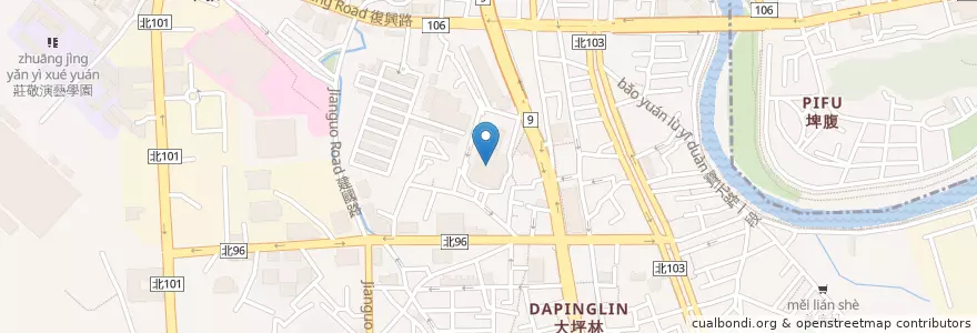 Mapa de ubicacion de 豪鼎飯店 北新旗艦館 en Taiwan, 新北市, 新店區.