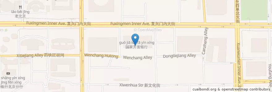 Mapa de ubicacion de 国家开发银行 en China, Peking, Hebei, 西城区.