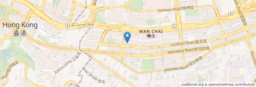 Mapa de ubicacion de Carnegie's en Китай, Гуандун, Гонконг, Гонконг, Новые Территории, 灣仔區 Wan Chai District.