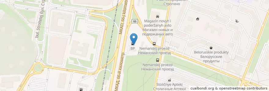 Mapa de ubicacion de Wild bean cafe en Russie, District Fédéral Central, Moscou, Северо-Западный Административный Округ, Район Строгино.