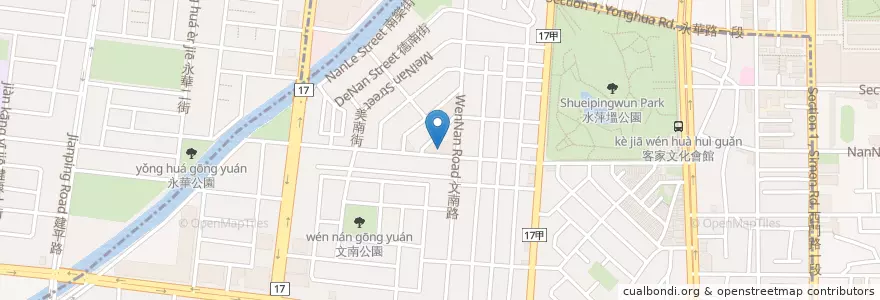 Mapa de ubicacion de (充電站)文南里活動中心 en Taiwan, Tainan.
