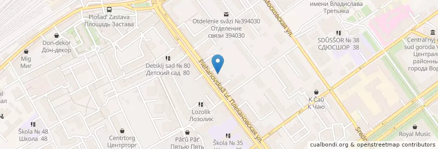 Mapa de ubicacion de Сказочный сад en Rusia, Distrito Federal Central, Óblast De Vorónezh, Городской Округ Воронеж.
