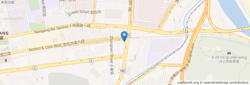Mapa de ubicacion de 葉家涼麵 en 臺灣, 新北市, 臺北市, 南港區.