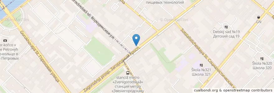 Mapa de ubicacion de Сбербанк en Russland, Föderationskreis Nordwest, Oblast Leningrad, Sankt Petersburg, Центральный Район, Владимирский Округ.