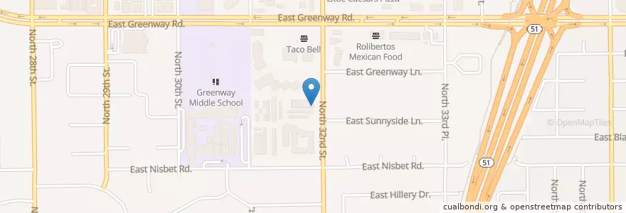 Mapa de ubicacion de Paradise Valley Unified School District #69 Offices en Estados Unidos Da América, Arizona, Maricopa County, Phoenix.