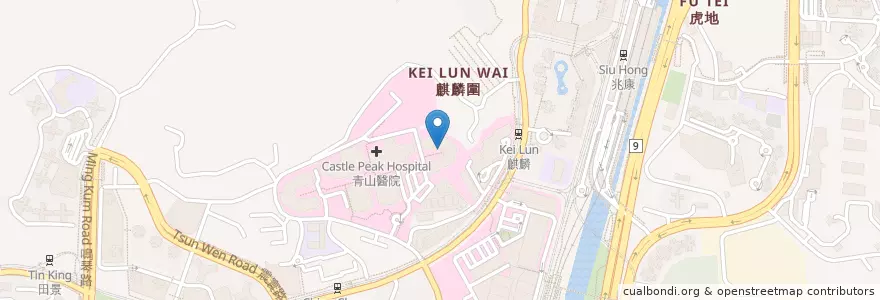 Mapa de ubicacion de 小欖醫院 Siu Lam Hospital en 中国, 香港 Hong Kong, 广东省, 新界 New Territories, 屯門區 Tuen Mun District.