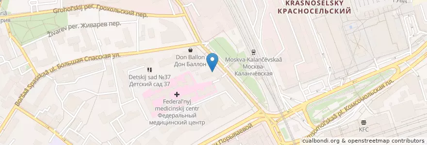 Mapa de ubicacion de Экспобанк en 러시아, Центральный Федеральный Округ, Москва, Центральный Административный Округ, Красносельский Район.
